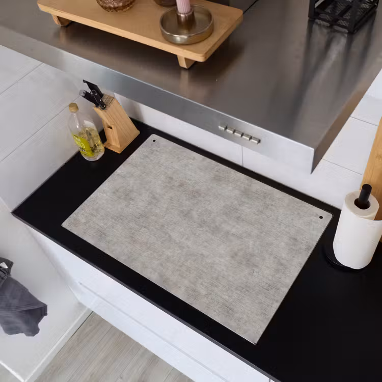 Beton - Oud - Grijs - Patronen Inductie beschemer met haakjes klein 777 -sfeer1