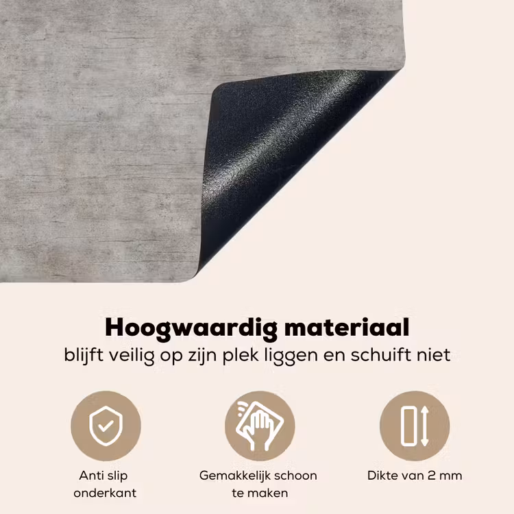 Beton - Oud - Grijs - Patronen Inductie beschemer met haakjes klein 777 -ky-onderkant-nl