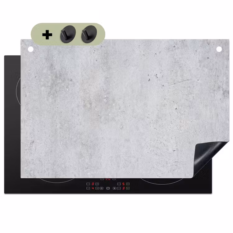Beton - Textuur - Achtergrond - Grijs - Industrieel Inductie beschemer met haakjes klein -3d