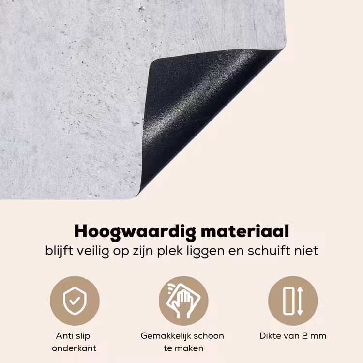 Beton - Textuur - Achtergrond - Grijs - Industrieel Inductie beschemer met haakjes klein -ky-onderkant-nl