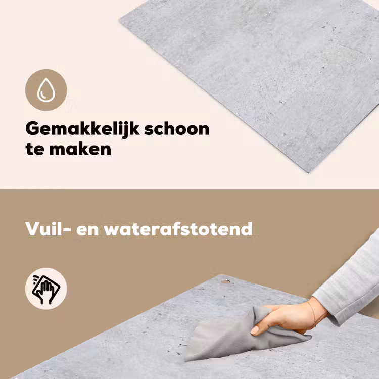 Beton - Textuur - Achtergrond - Grijs - Industrieel Inductie beschemer met haakjes klein -ky-schoon-nl