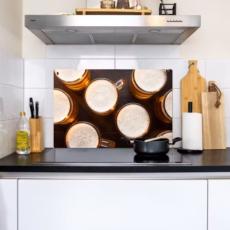 Bier - Glazen - Schuim - Hout - Drank Inductie beschemer met haakjes klein -sfeer2