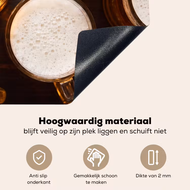 Bier - Glazen - Schuim - Hout - Drank Inductie beschemer met haakjes klein -ky-onderkant-nl