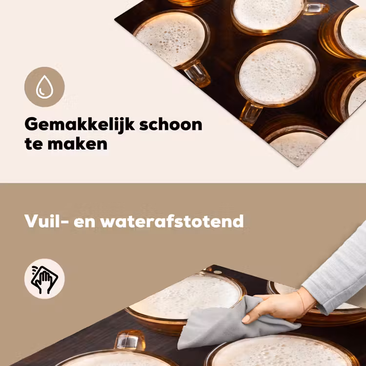 Bier - Glazen - Schuim - Hout - Drank Inductie beschemer met haakjes klein -ky-schoon-nl