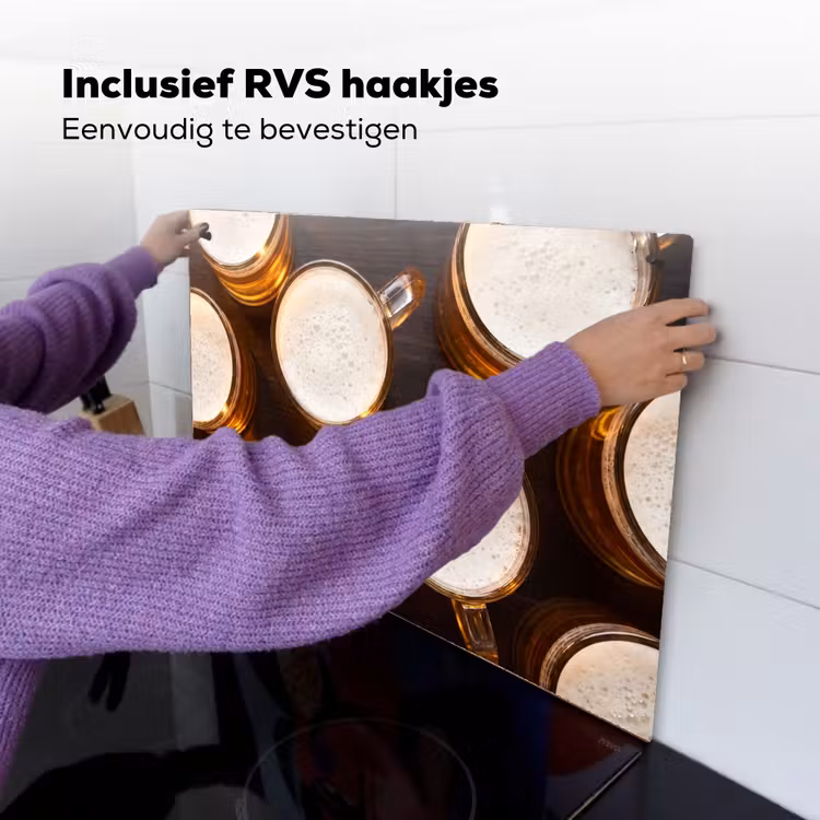 Bier - Glazen - Schuim - Hout - Drank Inductie beschemer met haakjes klein -ky-ophangen-nl