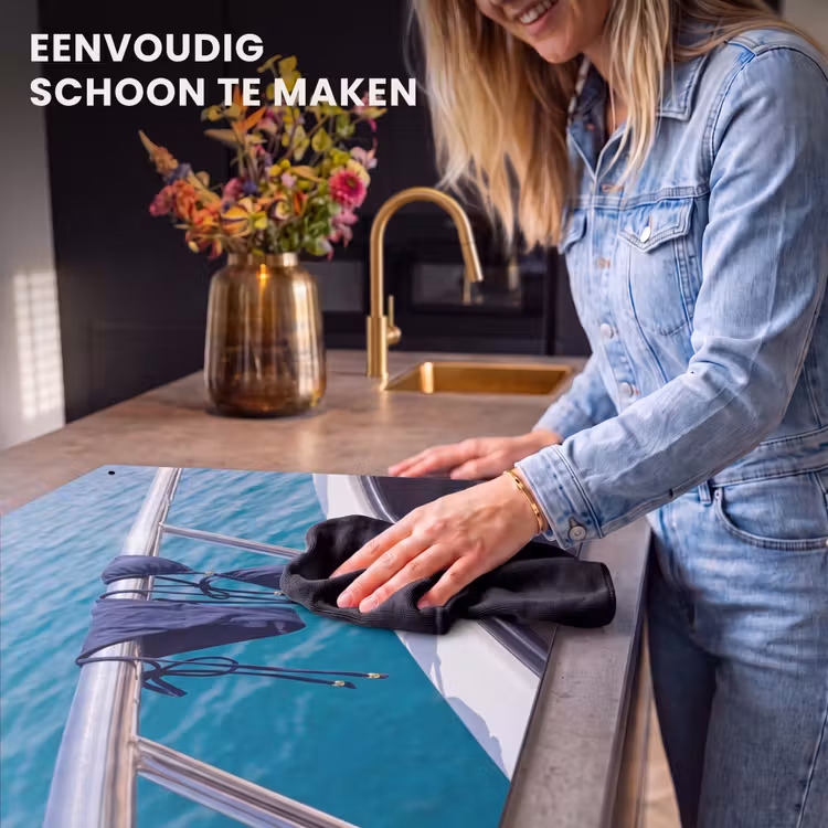 Bikini - Reling - Zee - Zomer - Blauw Inductie beschemer met haakjes klein -ky-schoon-nl