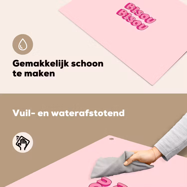 Bisou - Roze - Schaduw Inductie beschemer met haakjes klein -ky-schoon-nl