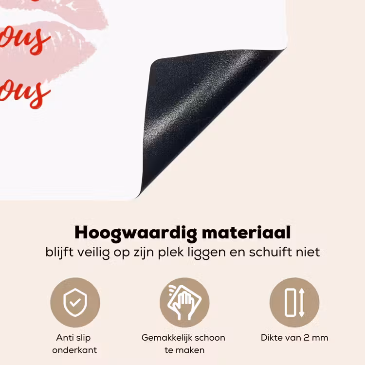 Bisous - Lip - Wit - Rood Inductie beschemer met haakjes klein -ky-onderkant-nl