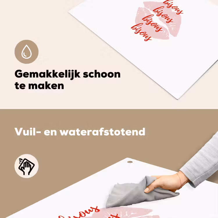 Bisous - Lip - Wit - Rood Inductie beschemer met haakjes klein -ky-schoon-nl