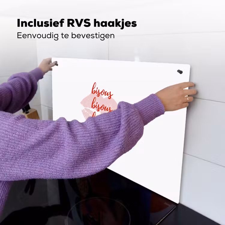 Bisous - Lip - Wit - Rood Inductie beschemer met haakjes klein -ky-ophangen-nl