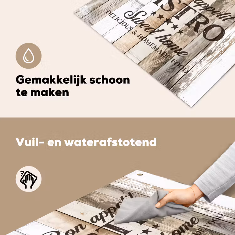 Bistro Welkomstbord Inductie beschemer met haakjes middel -ky-schoon-nl