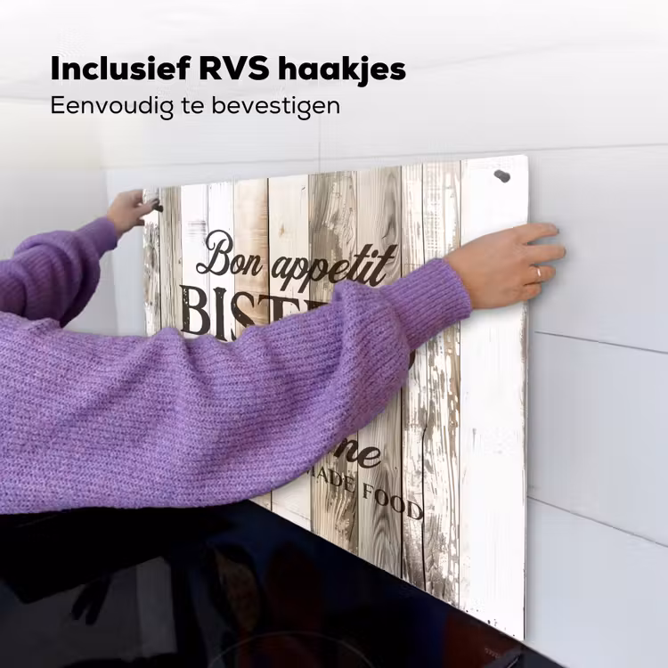 Bistro Welkomstbord Inductie beschemer met haakjes middel -ky-ophangen-nl
