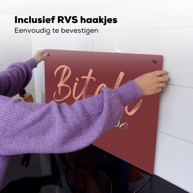 Bitch please - Rood - Blauw Inductie beschemer met haakjes klein -ky-ophangen-nl