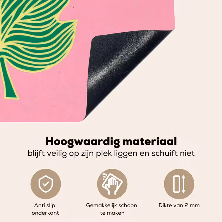 Blad - Groen - Illustratie - Minimalistisch Inductie beschemer met haakjes klein -ky-onderkant-nl