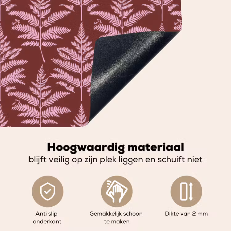 Blad - Patroon - Paars Inductie beschemer met haakjes klein 777 -ky-onderkant-nl