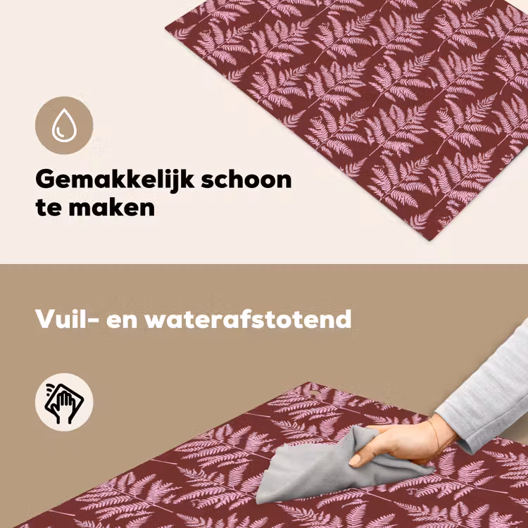 Blad - Patroon - Paars Inductie beschemer met haakjes klein 777 -ky-schoon-nl
