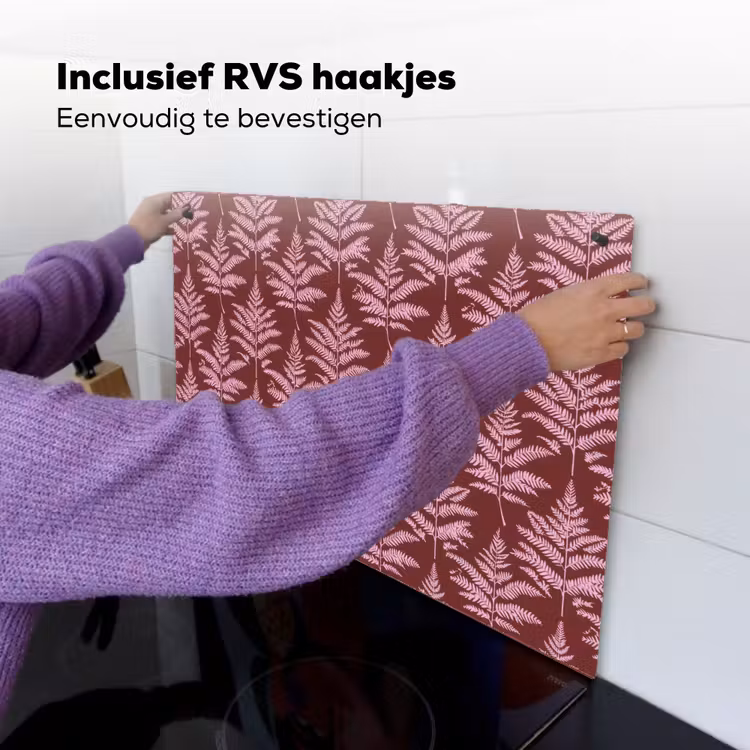 Blad - Patroon - Paars Inductie beschemer met haakjes klein 777 -ky-ophangen-nl