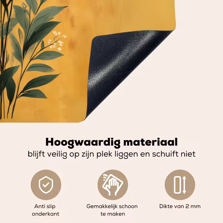 Bladeren - Boeket - Bloemen - Geel Inductie beschemer met haakjes klein -ky-onderkant-nl