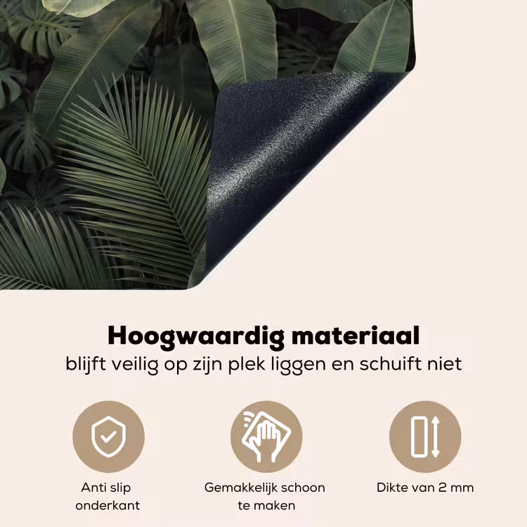 Bladeren - Groen - Tropisch - Natuur Inductie beschemer met haakjes klein -ky-onderkant-nl