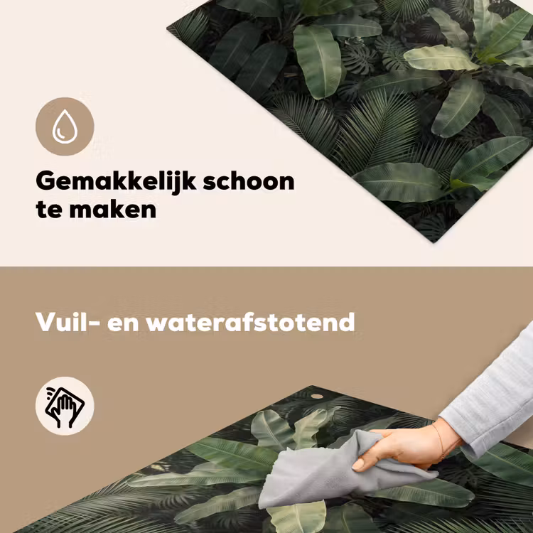 Bladeren - Groen - Tropisch - Natuur Inductie beschemer met haakjes klein -ky-schoon-nl