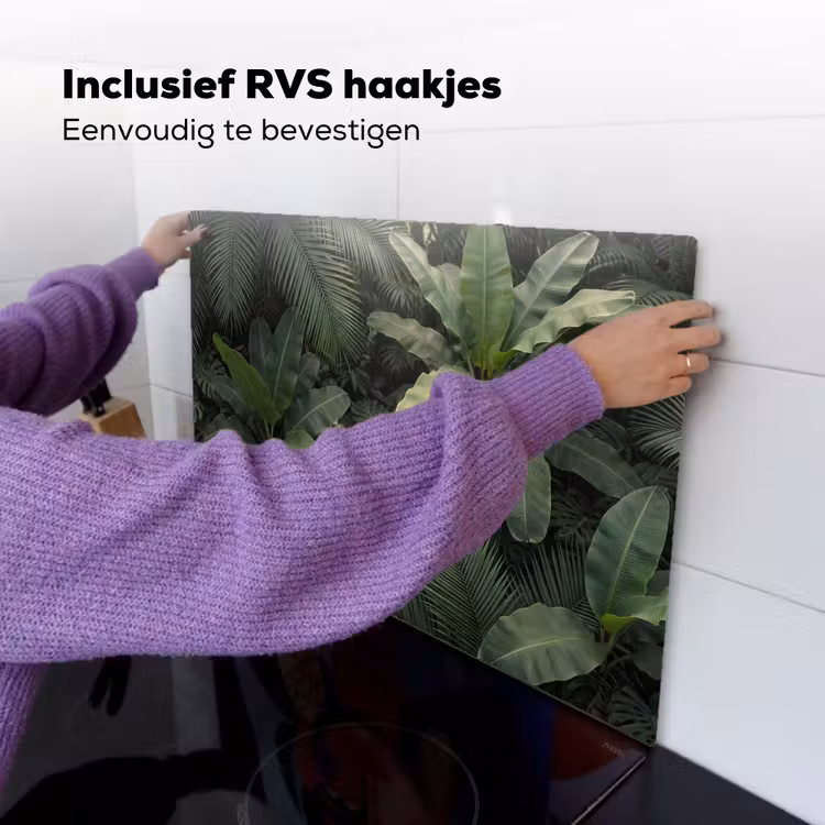Bladeren - Groen - Tropisch - Natuur Inductie beschemer met haakjes klein -ky-ophangen-nl