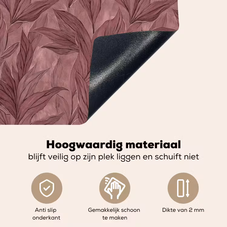 Bladeren - Patroon - Paars Inductie beschemer met haakjes klein 777 -ky-onderkant-nl