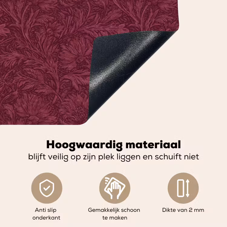 Bladeren - Patroon - Paars Inductie beschemer met haakjes klein 777 -ky-onderkant-nl