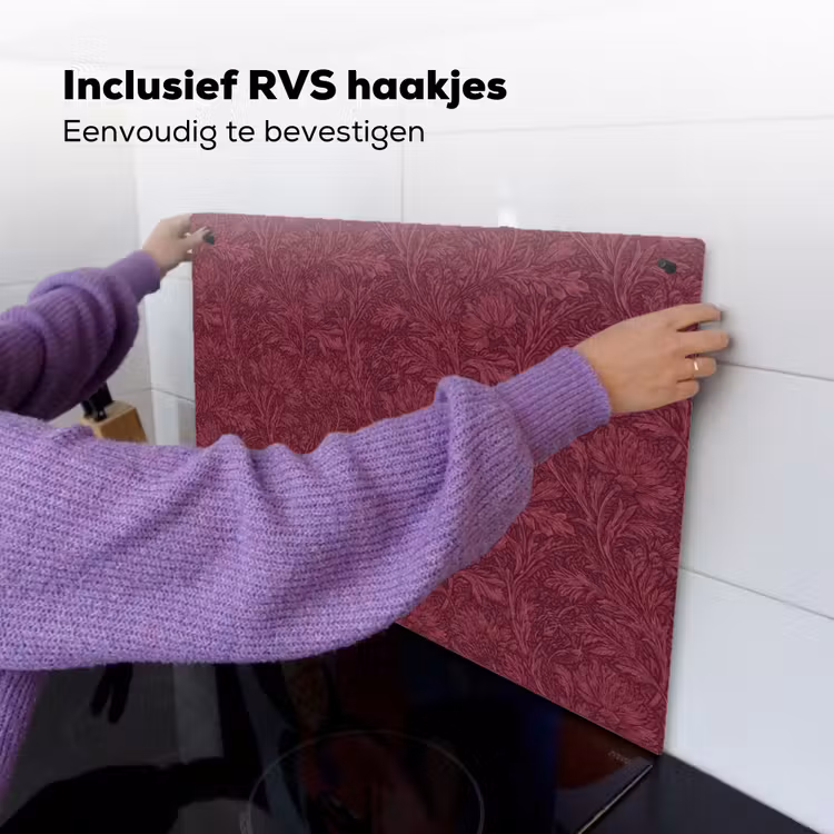 Bladeren - Patroon - Paars Inductie beschemer met haakjes klein 777 -ky-ophangen-nl