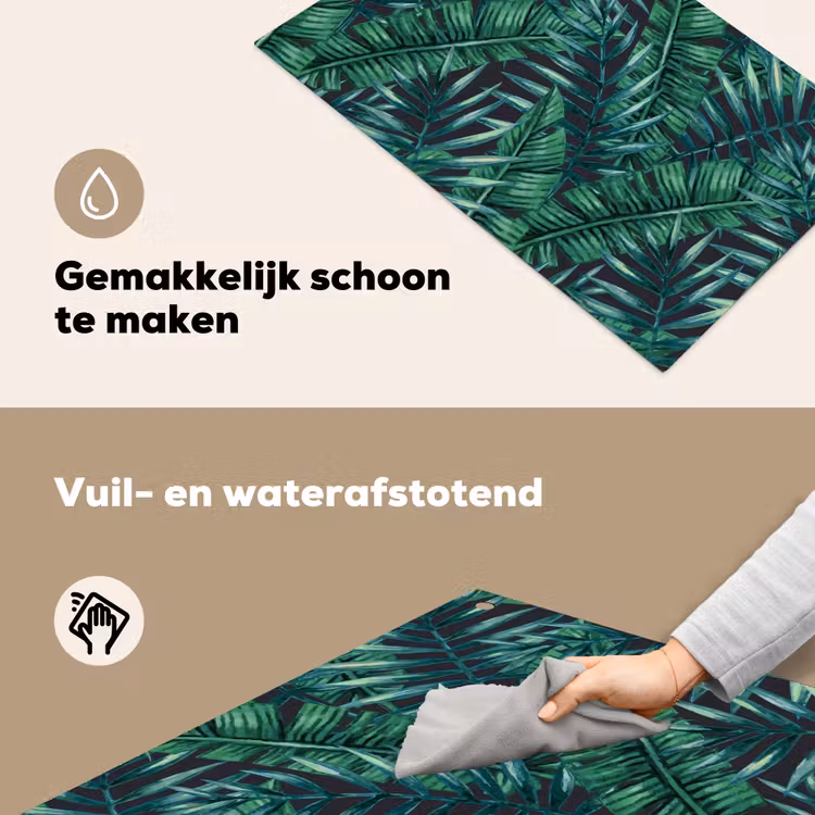 Bladeren - Tropical - Jungle Inductie beschemer met haakjes klein -ky-schoon-nl