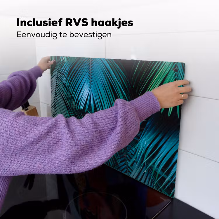 Bladeren - Tropisch - Jungle Inductie beschemer met haakjes klein -ky-ophangen-nl