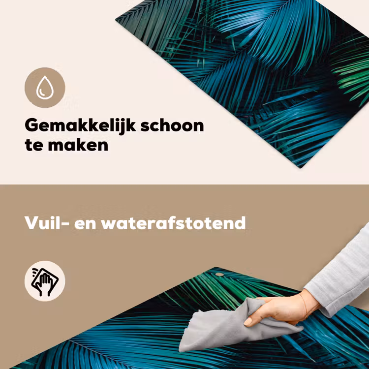 Bladeren - Tropisch - Jungle -  Natuur Inductie beschemer met haakjes klein -ky-schoon-nl