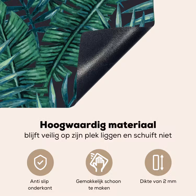 Bladeren - Tropisch - Jungle - Natuur Inductie beschemer met haakjes klein -ky-onderkant-nl