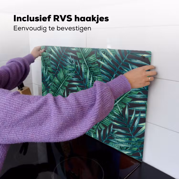 Bladeren - Tropisch - Jungle - Natuur Inductie beschemer met haakjes klein -ky-ophangen-nl