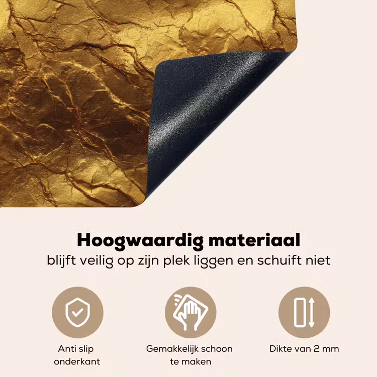Bladgoud - Textuur - Goud Inductie beschemer met haakjes klein 777 -ky-onderkant-nl