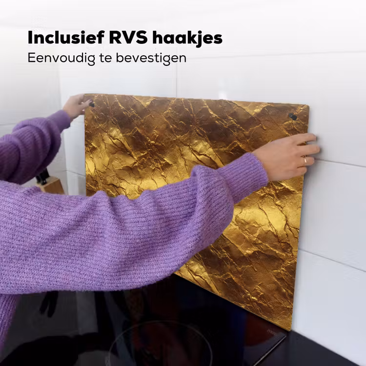 Bladgoud - Textuur - Goud Inductie beschemer met haakjes klein 777 -ky-ophangen-nl
