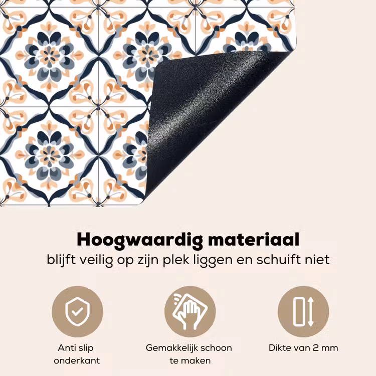 Bladvorm - Patroon - Kleurrijk Inductie beschemer met haakjes klein 777 -ky-onderkant-nl