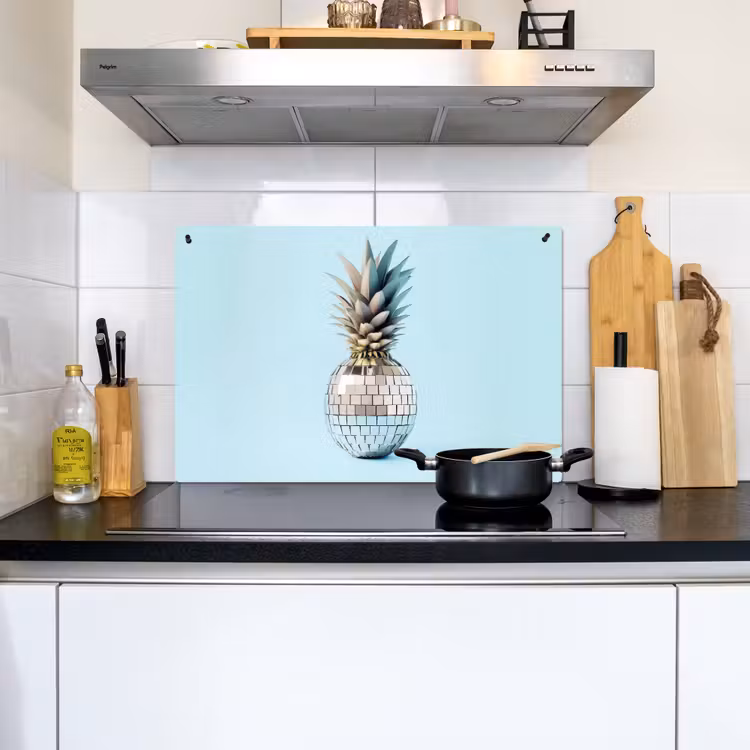 Blauw - Ananas - Disco - Discobal Inductie beschemer met haakjes klein -sfeer2