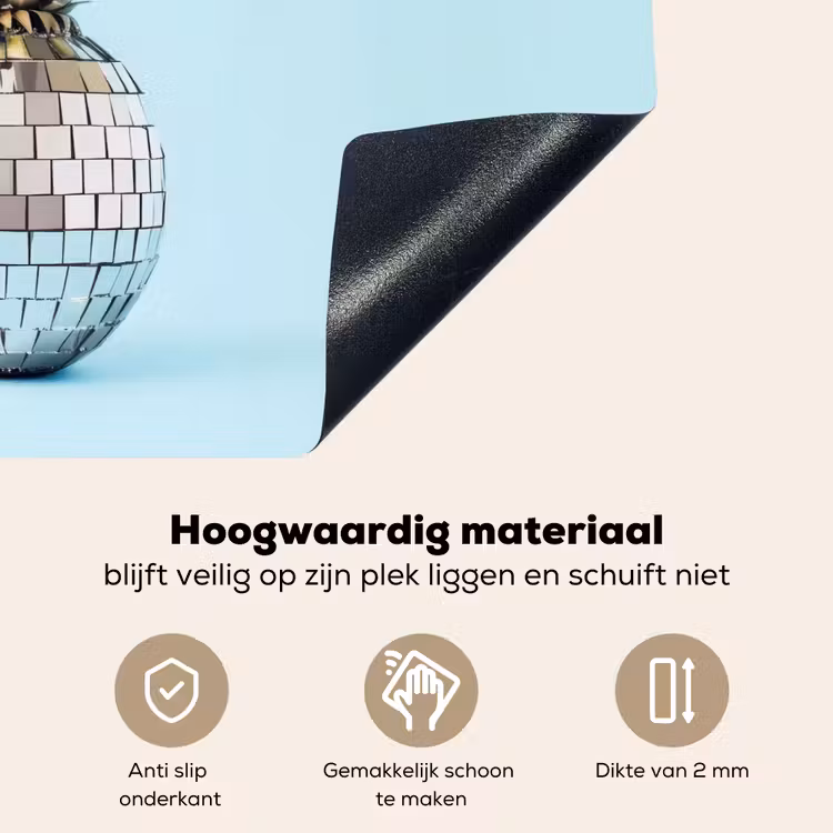 Blauw - Ananas - Disco - Discobal Inductie beschemer met haakjes klein -ky-onderkant-nl