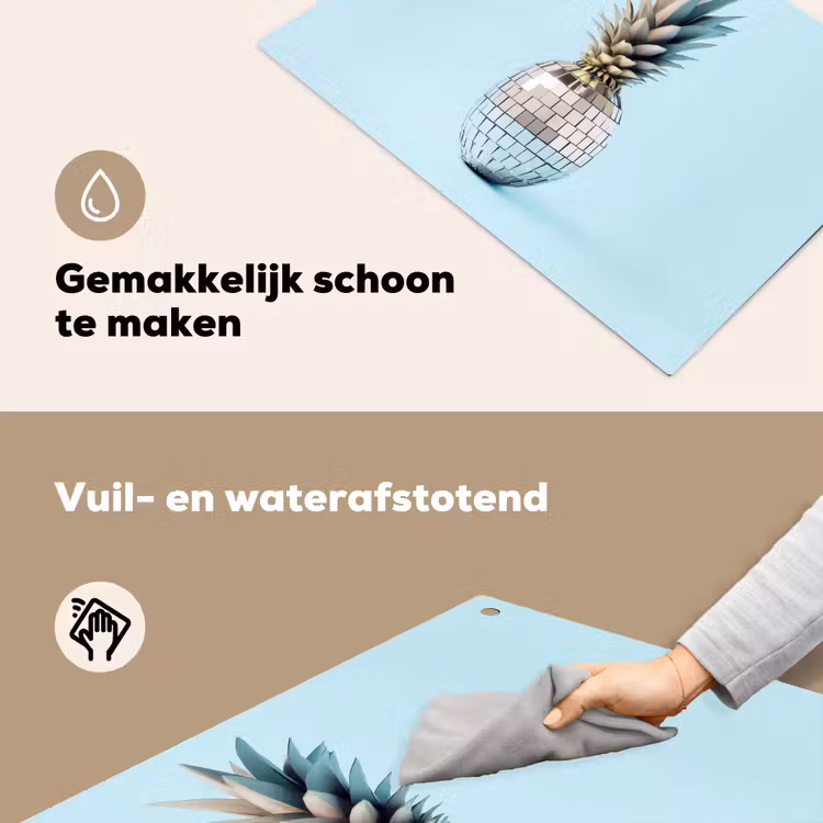 Blauw - Ananas - Disco - Discobal Inductie beschemer met haakjes klein -ky-schoon-nl
