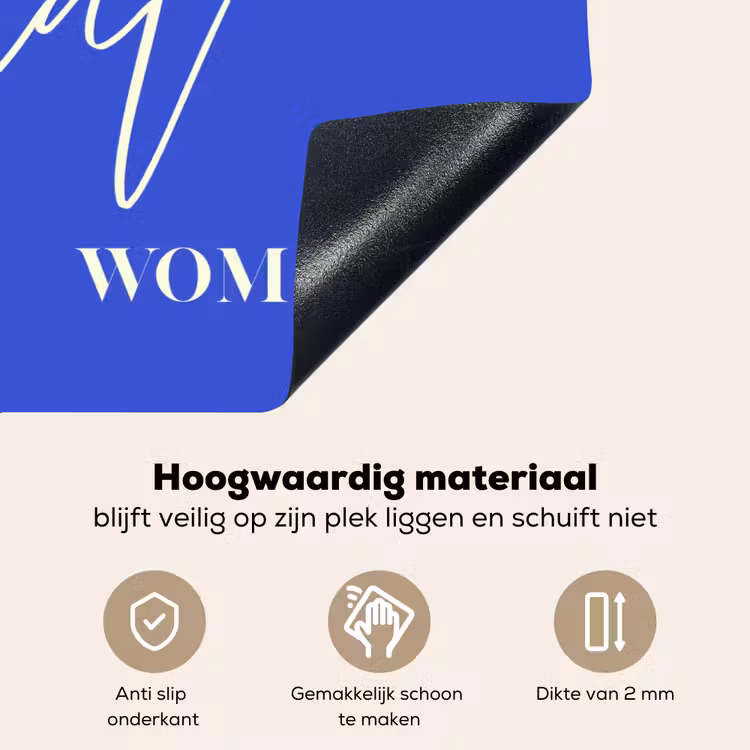 Blauw - I am that woman - Sierlijk - Minimalistisch Inductie beschemer met haakjes klein -ky-onderkant-nl