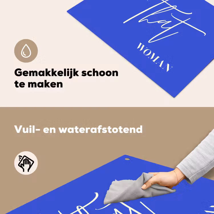 Blauw - I am that woman - Sierlijk - Minimalistisch Inductie beschemer met haakjes klein -ky-schoon-nl