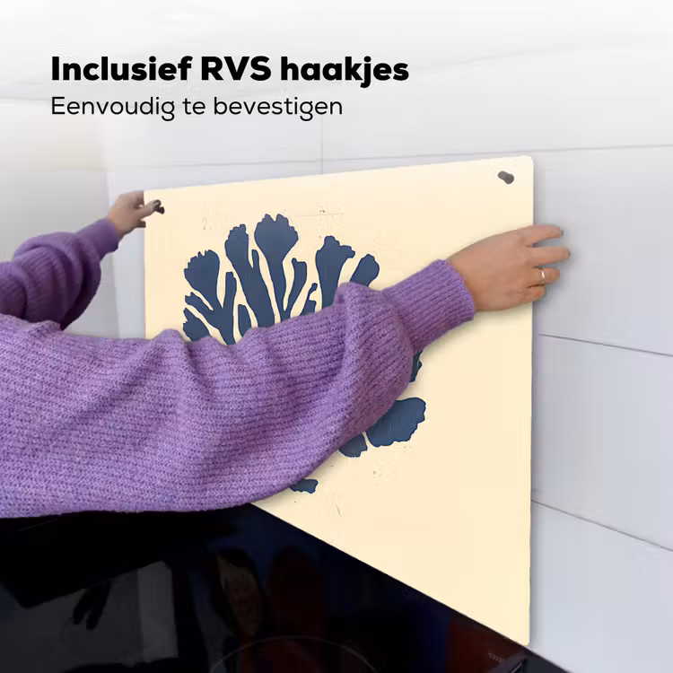 Blauw koraal - Vertakkingen - Beige Inductie beschemer met haakjes middel -ky-ophangen-nl