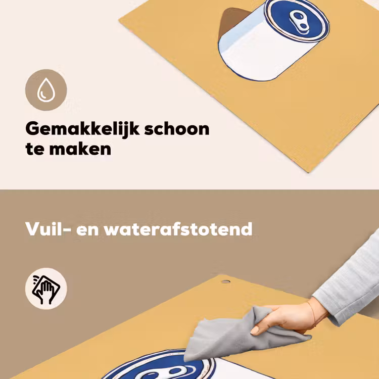 Blikje - Minimalistisch - Blauw - Illustratie Inductie beschemer met haakjes klein -ky-schoon-nl