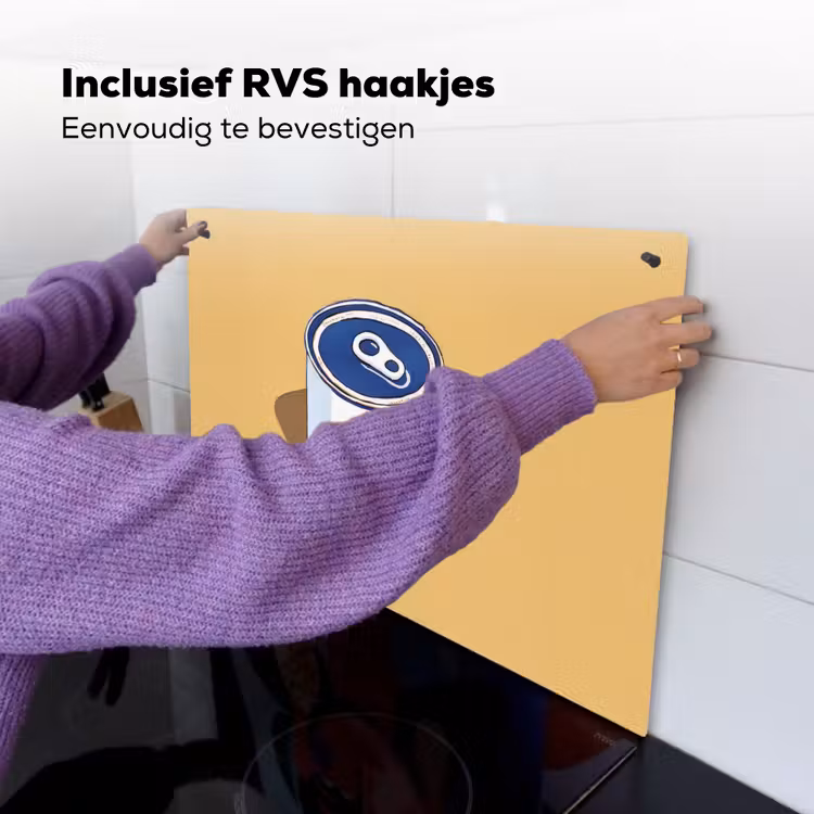Blikje - Minimalistisch - Blauw - Illustratie Inductie beschemer met haakjes klein -ky-ophangen-nl