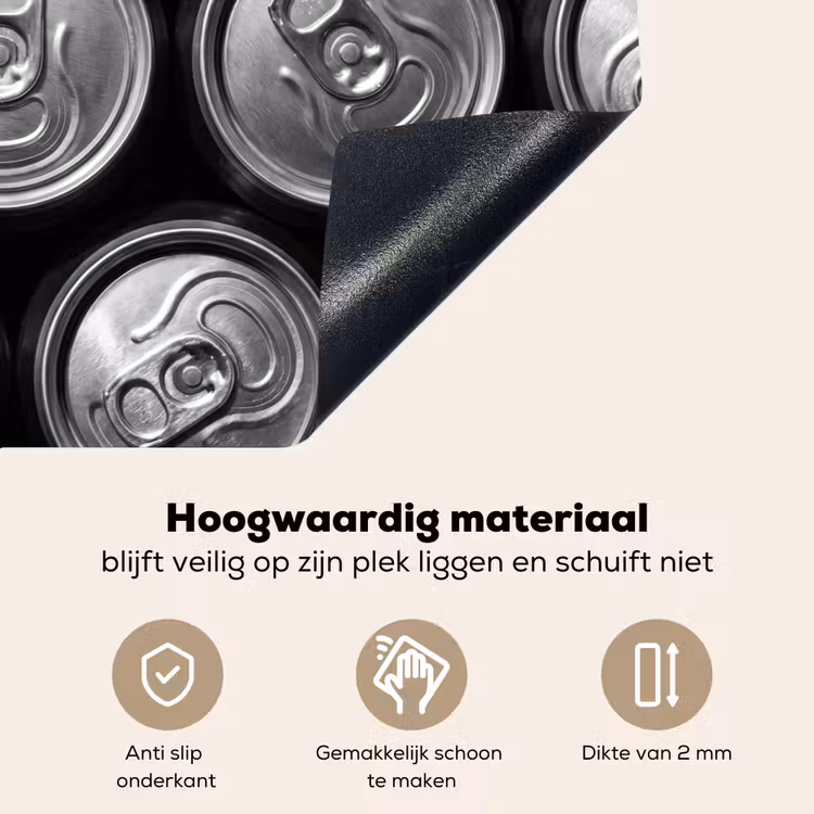 Blikjes - Aluminium - Patroon - Industrieel - Zilver Inductie beschemer met haakjes klein -ky-onderkant-nl