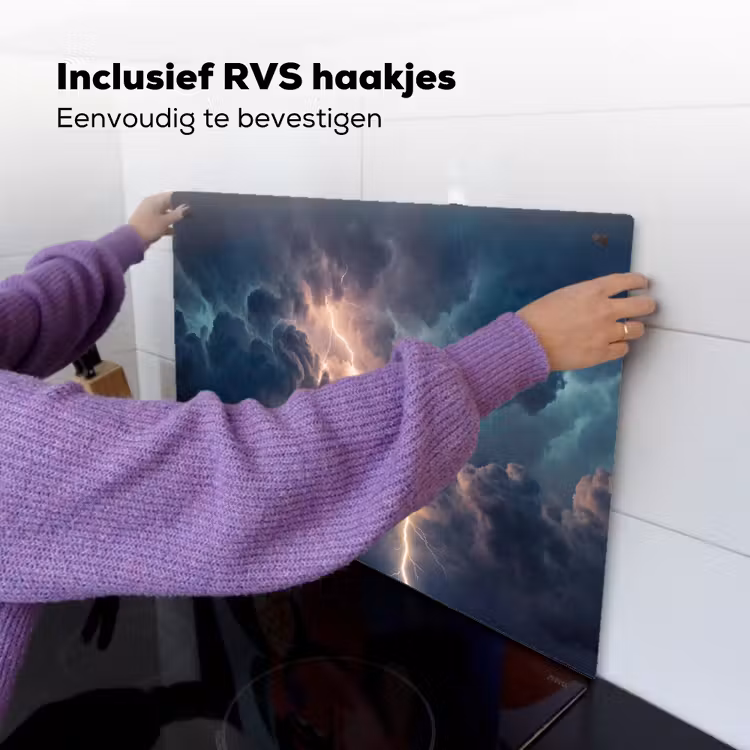 Bliksem - Storm - Natuur - Donker Inductie beschemer met haakjes klein -ky-ophangen-nl