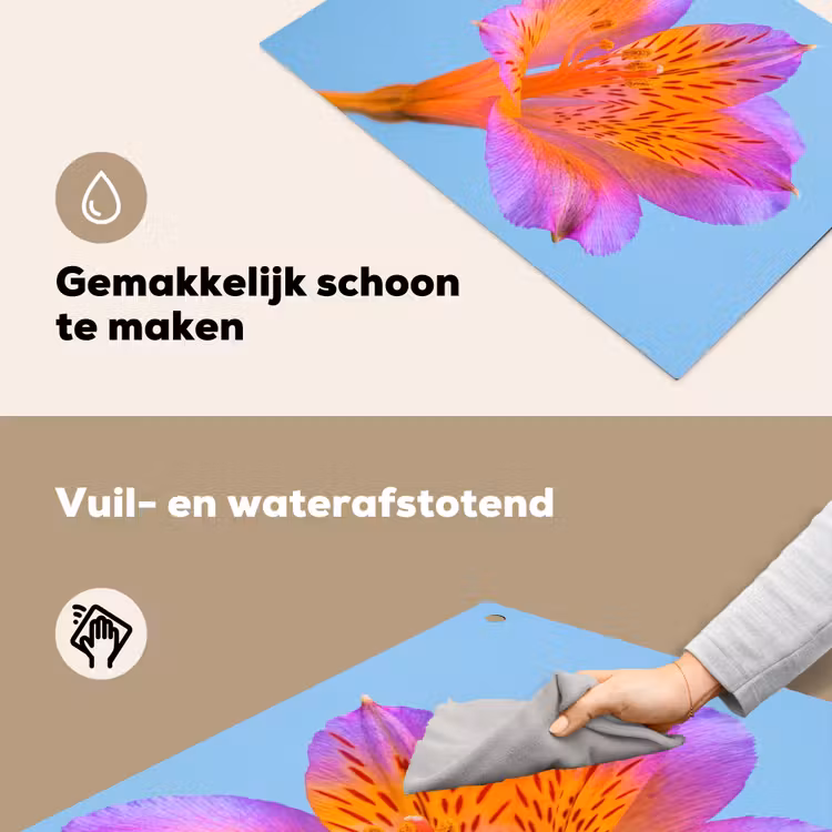 Bloem - Detail - Kleurrijk Inductie beschemer met haakjes klein -ky-schoon-nl