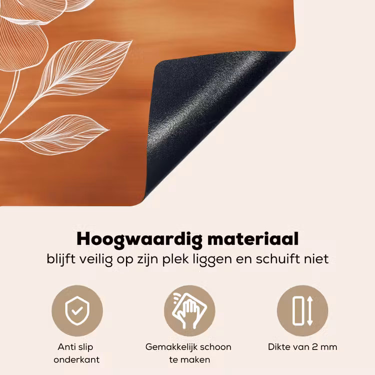 Bloem - Minimalistisch - Wit Inductie beschemer met haakjes klein -ky-onderkant-nl
