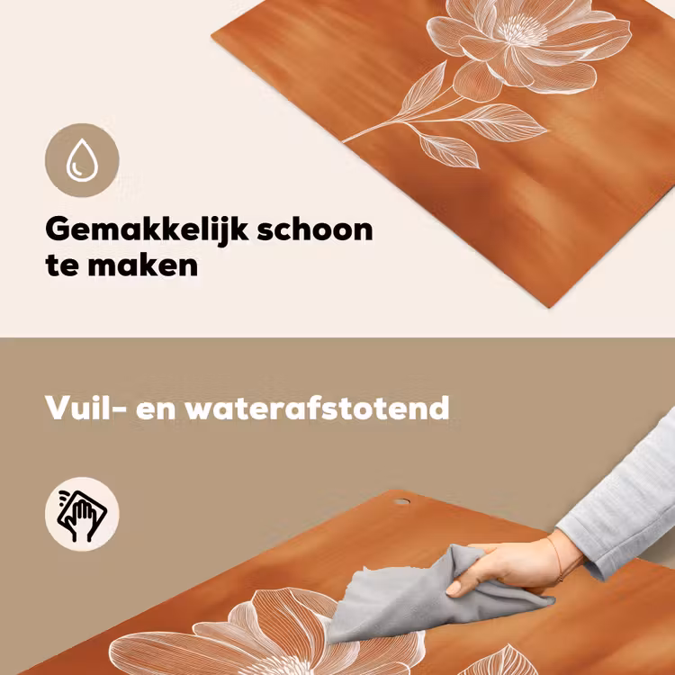 Bloem - Minimalistisch - Wit Inductie beschemer met haakjes klein -ky-schoon-nl