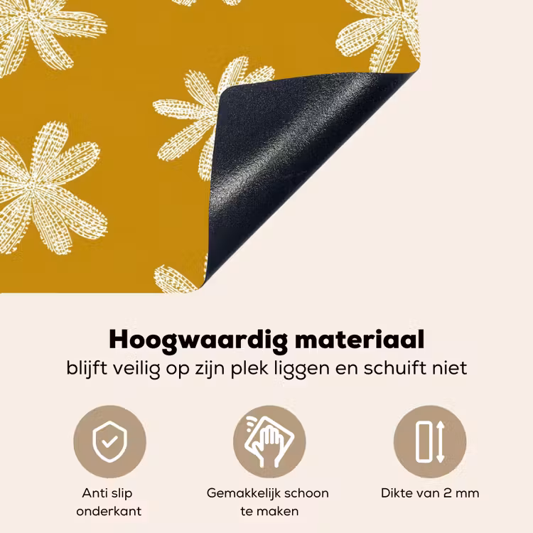 Bloem - Speels - Okergeel Inductie beschemer met haakjes klein 777 -ky-onderkant-nl